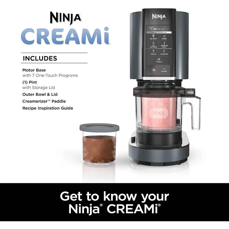Ninja NC299AMZ CREAMi Ice Cream Maker, for Gelato, Mix-ins, Milkshakes, Sorbet, Smoothie Bowls & More, 7 One-Touch Programs
