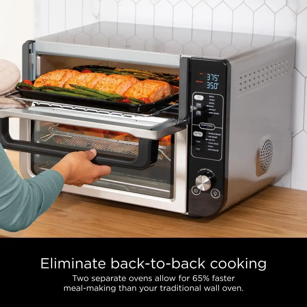 DCT401 12-in-1 Double Oven with FlexDoor, FlavorSeal & Smart Finish, Rapid Top Convection and Air Fry Bottom , Bake