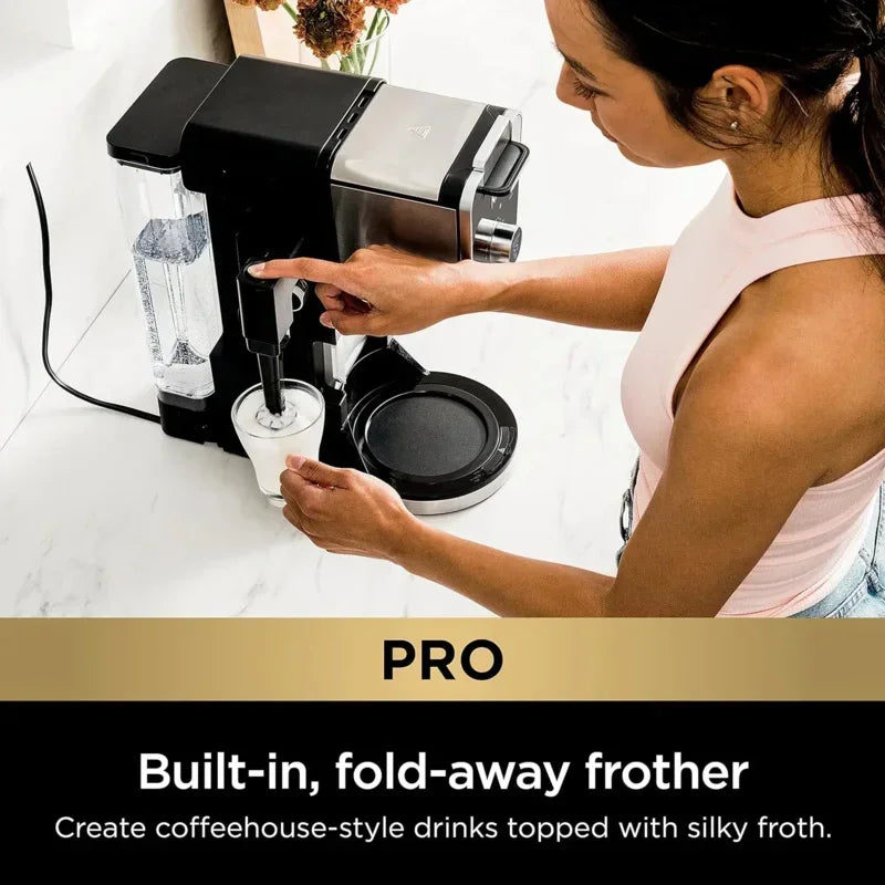 QWQWNinja CFP307 DualBrew Pro Specialty Coffee System,Single-Serve,Compatible with K-Cups & 12-Cup Drip Coffee Maker,Black