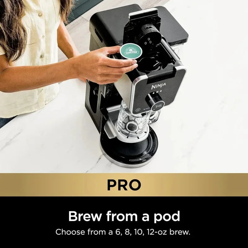 QWQWNinja CFP307 DualBrew Pro Specialty Coffee System,Single-Serve,Compatible with K-Cups & 12-Cup Drip Coffee Maker,Black