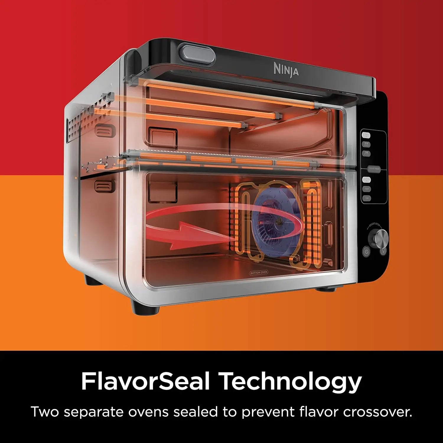 DCT401 12-in-1 Double Oven with FlexDoor, FlavorSeal & Smart Finish, Rapid Top Convection and Air Fry Bottom , Bake