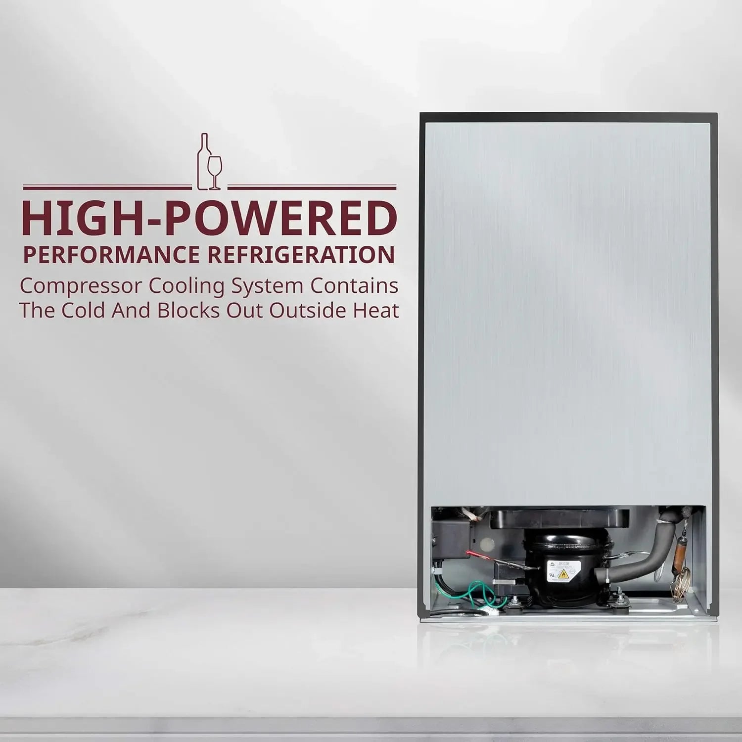 34 Bottle Compressor Wine Cooler Refrigerator w/Lock Large Freestanding Wine Cellar 41f-64f Digital Temperature Control Fridge