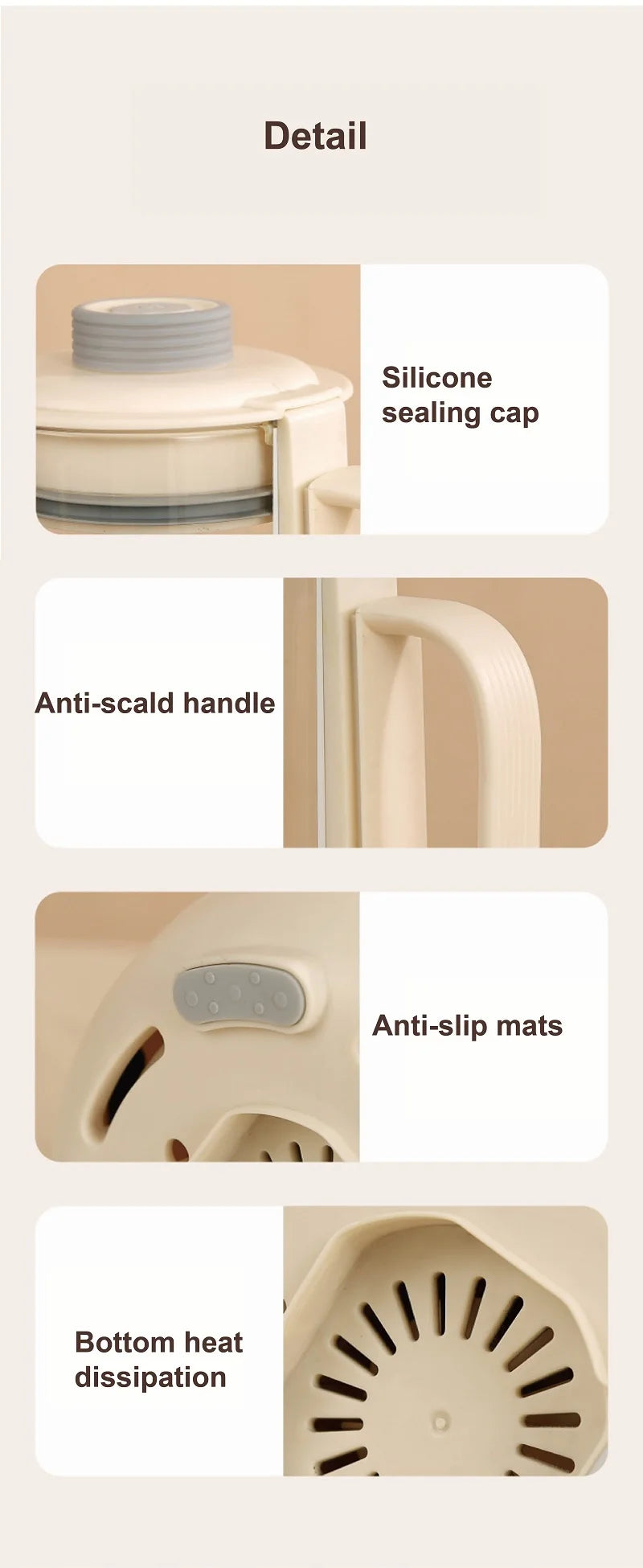 220V Soybean Milk Machine Smart Filter-free Wall Breaking Machine Mixer Electric Juicer 8 Leaf Mute Rice Paste Machine 1.5L