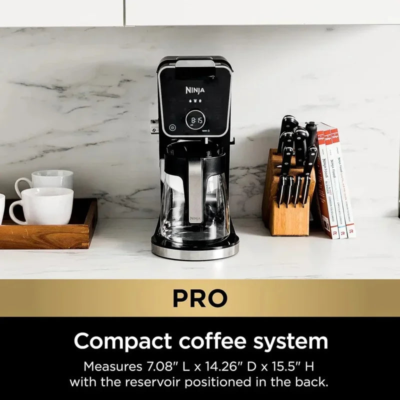 QWQWNinja CFP307 DualBrew Pro Specialty Coffee System,Single-Serve,Compatible with K-Cups & 12-Cup Drip Coffee Maker,Black