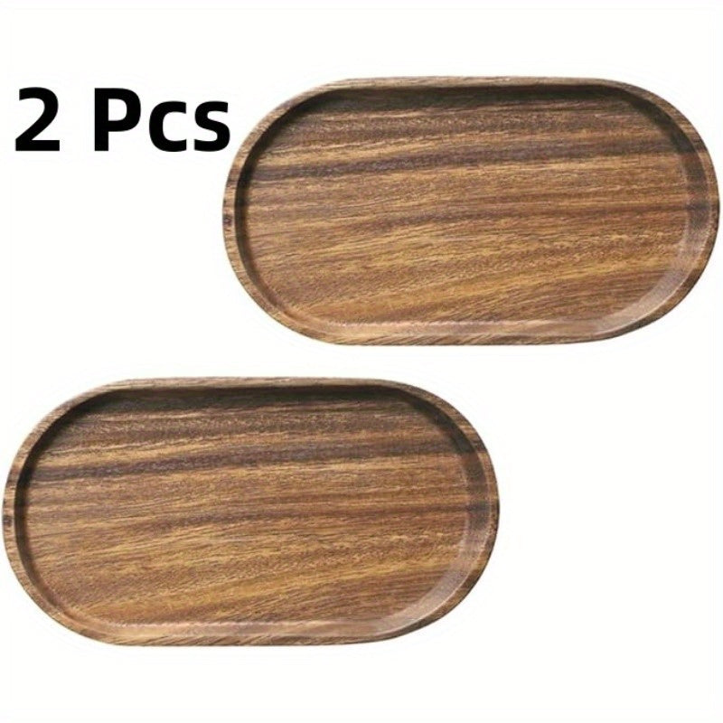 Two wooden trays on a white background with '2 Pcs' text above.