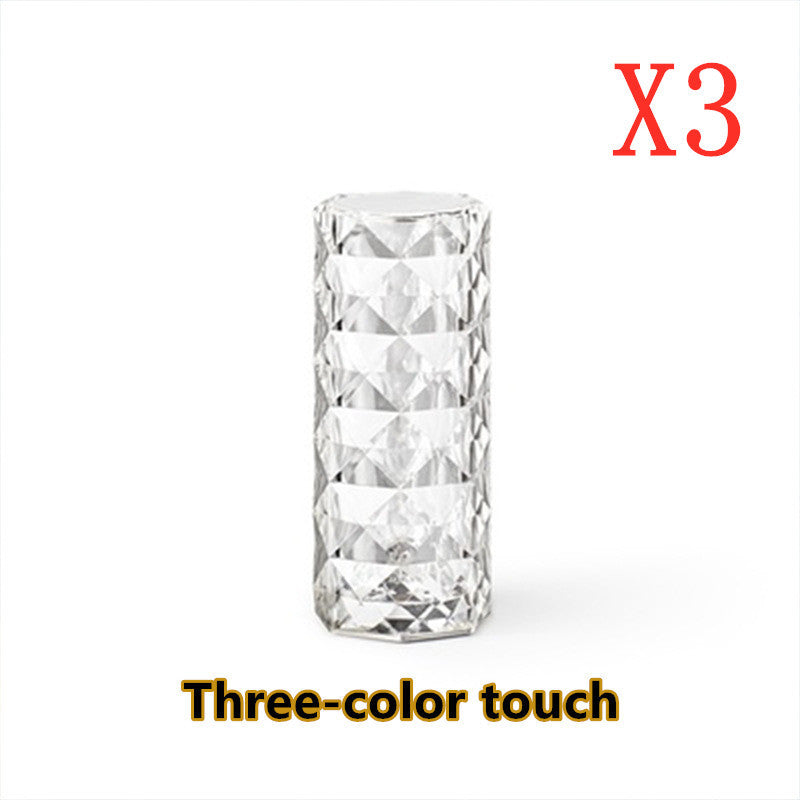 Nordic Crystal Table Lamp – USB Touch Dimming Diamond Night Light