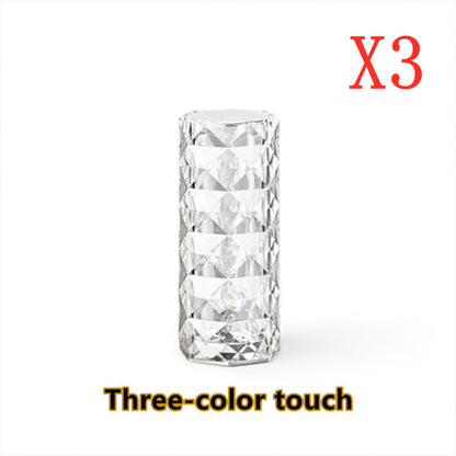 Nordic Crystal Table Lamp – USB Touch Dimming Diamond Night Light