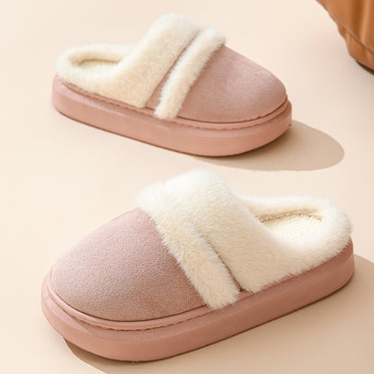 Warm Cotton Slippers – Soft Plush, Non-Slip Winter Indoor Shoes