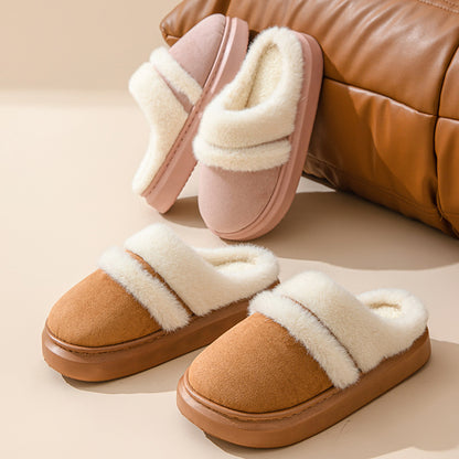 Warm Cotton Slippers – Soft Plush, Non-Slip Winter Indoor Shoes