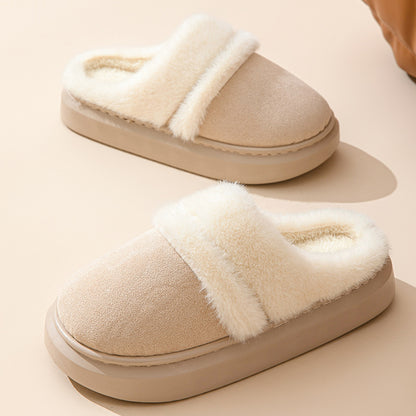 Warm Cotton Slippers – Soft Plush, Non-Slip Winter Indoor Shoes