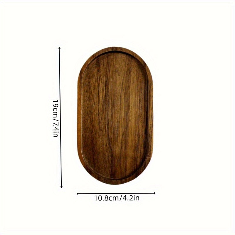 Wooden tray with dimensions on a white background