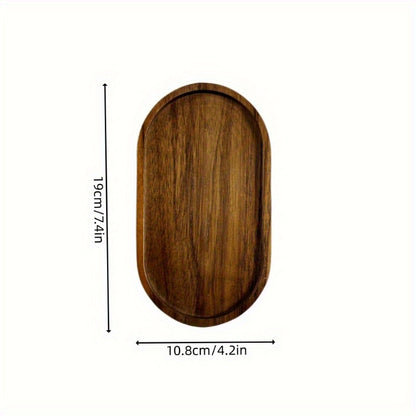 Wooden tray with dimensions on a white background
