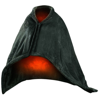Heated Blanket Shawl – 3-Setting Electric Wrap for Home, Office & Travel | Zippered, Washable & Soft Flannel