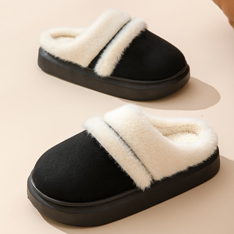 Warm Cotton Slippers – Soft Plush, Non-Slip Winter Indoor Shoes