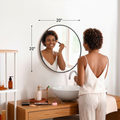 Black Circular Wall Mirror – 20" Modern Minimalist Mirror for Home & Bathroom
