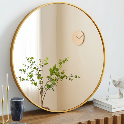Black Circular Wall Mirror – Modern Minimalist Mirror for Home & Bathroom