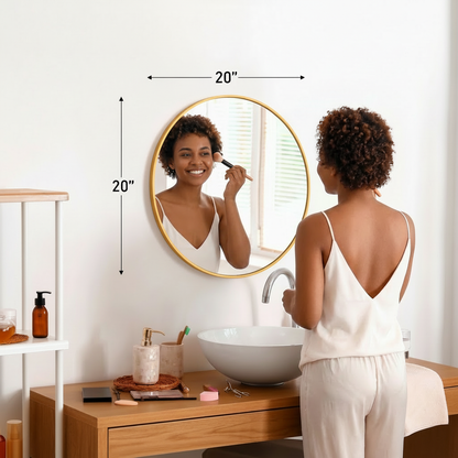 Black Circular Wall Mirror – Modern Minimalist Mirror for Home & Bathroom