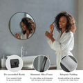 Black Circular Wall Mirror – 20" Modern Minimalist Mirror for Home & Bathroom