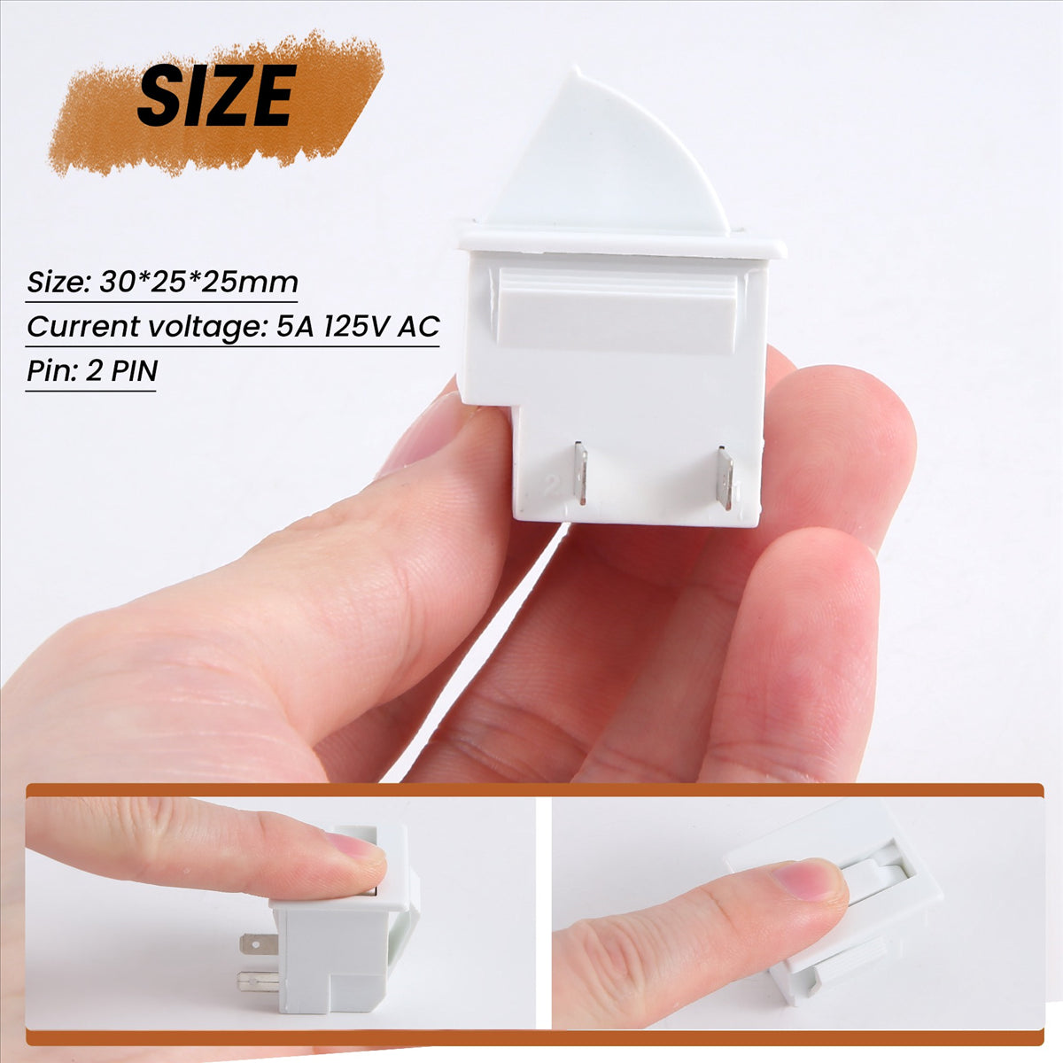 Refrigerator Door Lamp Light Switch Replacement Fridge Part Kitchen 5A 125V