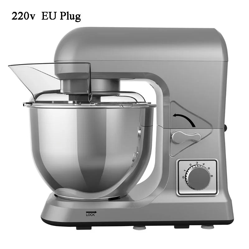 5L Chef Machine  Professional Kitchen Aid Food Blender 1000W Cream Whisk Cake Dough  With Bowl Metal Gear Stand Mixer