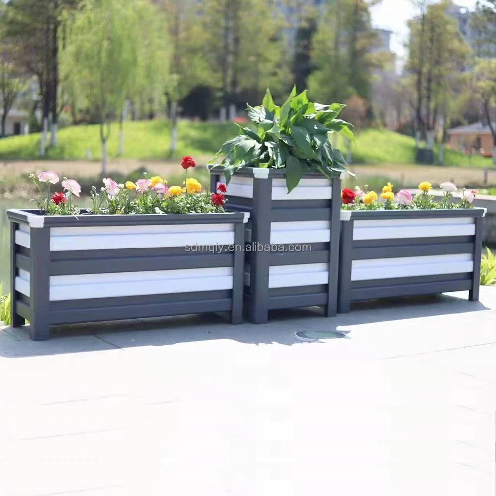 Rectangle Outdoor aluminum Metal Planter Raised Garden Beds For Gardening Vegetables Flower