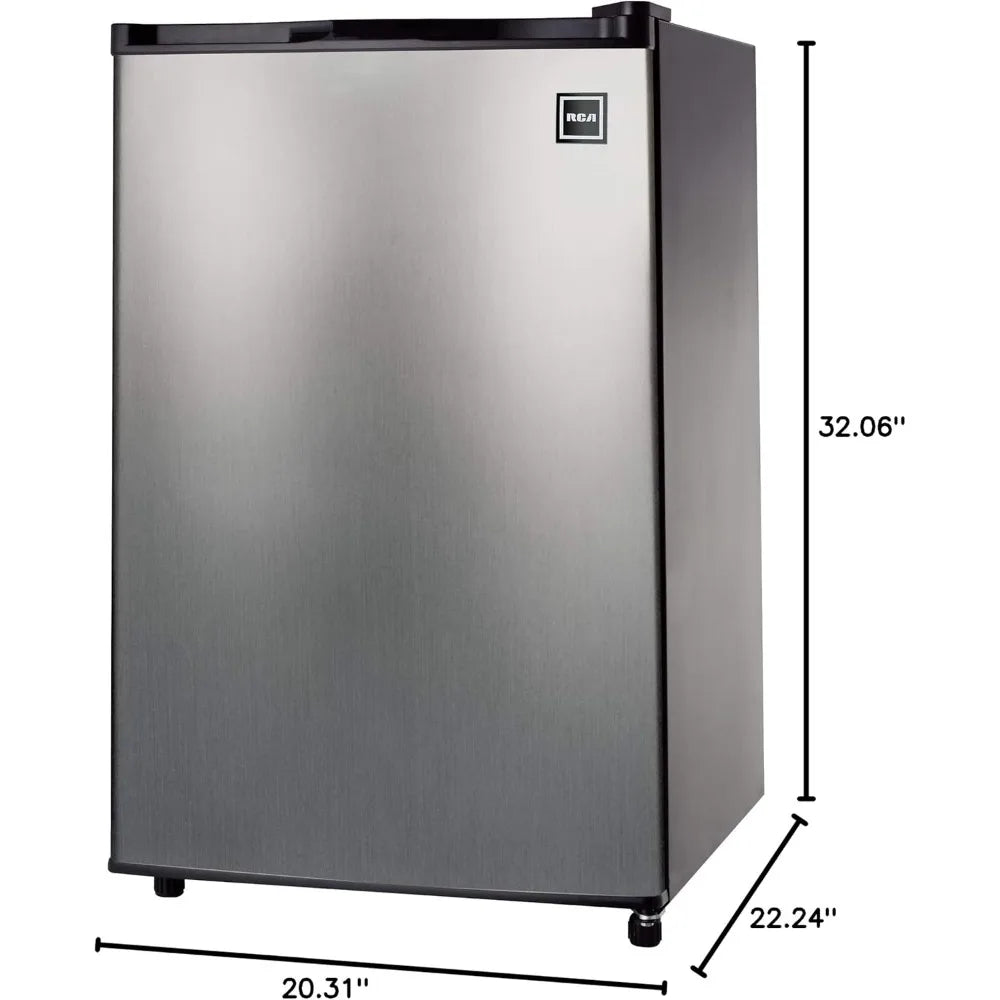 Compact Fridge, 4.5 Cubic Feet, Compact Internal Freezer，Manual，Stainless Steel