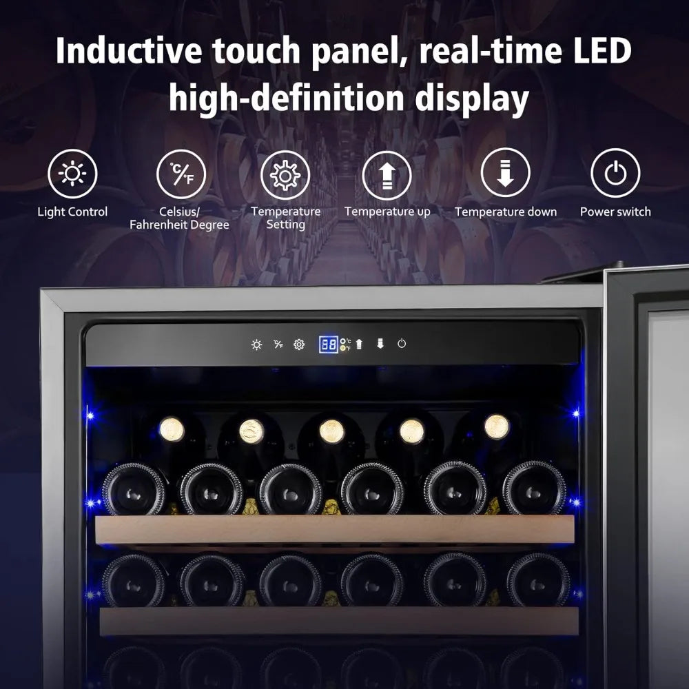 Wine Cooler Refrigerator, 179 Bottles Professional Wine Fridge with Powerful Compressor,Quiet Operation and Elegant