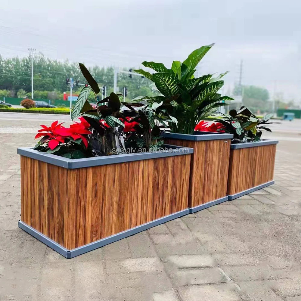 Rectangle Outdoor aluminum Metal Planter Raised Garden Beds For Gardening Vegetables Flower