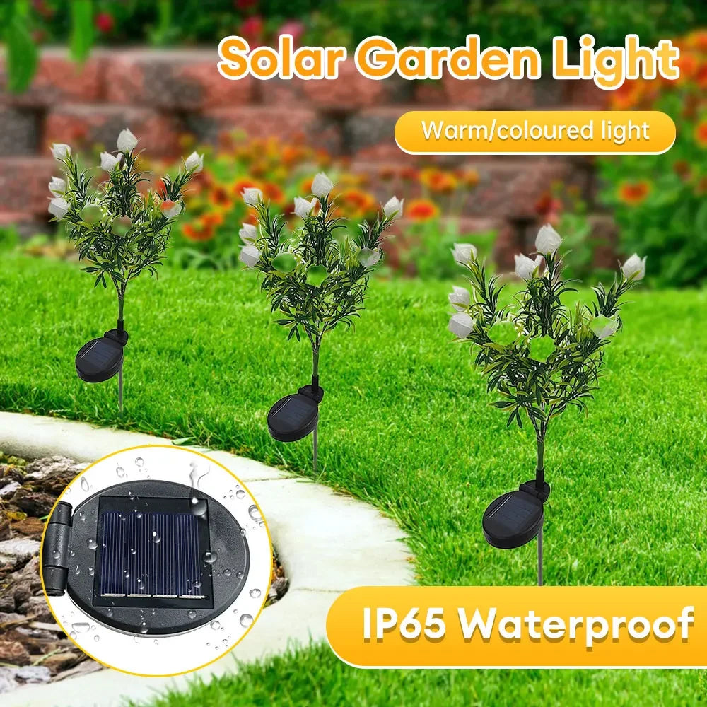 Solar Light Outdoor Garden Decorative Solar Powered Lantern Flower Lights for Landscape Pathway Lawn Solar Lamp