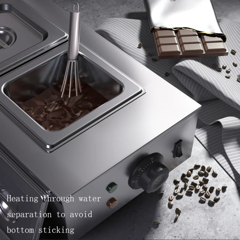 Commercial Chocolate Melting Stove Processor Double Cylinder Chocolate Heating Pot Chocolate Melting Oven Machine