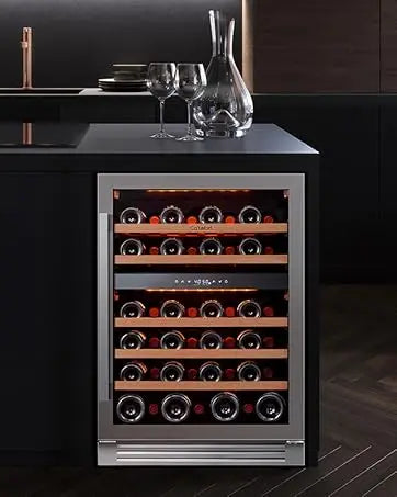 Wine Fridge, 20 Bottles Wine Cooler with Digital 38-65℉ Temper Control, Wine Cooler Refrigerator Freestanding and Under Counter