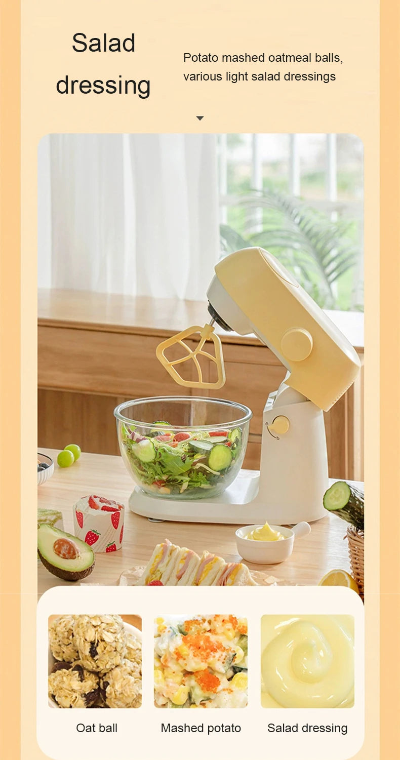 Electric Stand Food Mixer Cream Blender Eggs Beater Cake Knead Dough Mixing Chef Grinding Machine Meat Grinder Vegetable Chopper