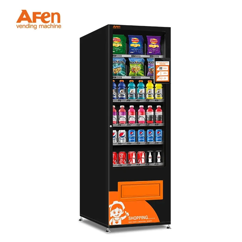 AFEN New Cashless AI Intelligent Convenience Cabinet Fresh Fruit Vegetables Salad Smart Fridge Digital Vending Machine For Drink