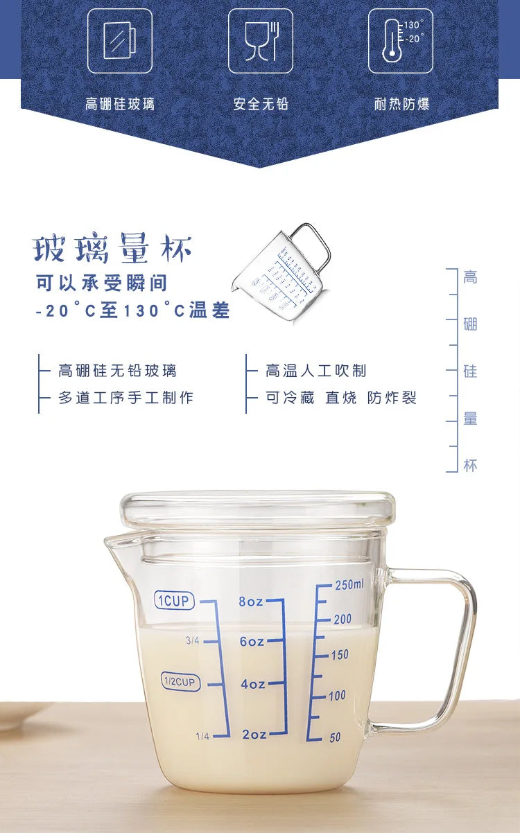 Coffee Measuring Cup with Scale High Temperature Resistance Kitchen Baking Milk Cup Large Capacity