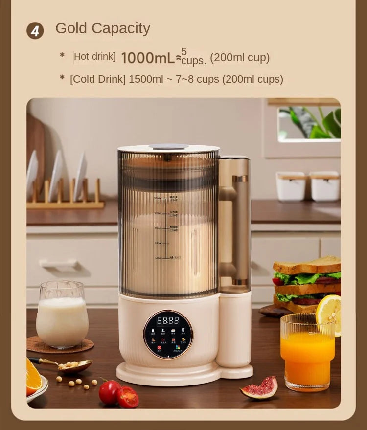 Electric Soy Milk Machine Mixer Machine Automatic Intelligent Food Blender Fruit Juicer Wall Breaking Rice Paste Maker