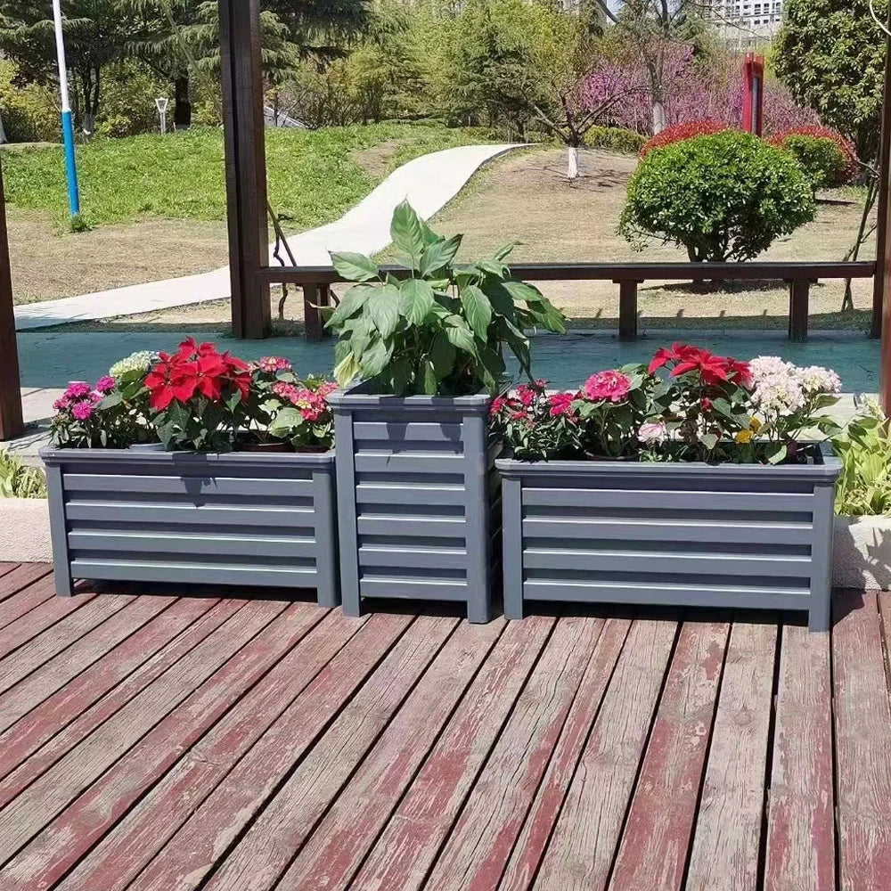 Rectangle Outdoor aluminum Metal Planter Raised Garden Beds For Gardening Vegetables Flower