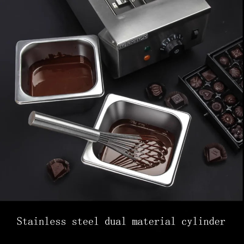 Commercial Chocolate Melting Stove Processor Double Cylinder Chocolate Heating Pot Chocolate Melting Oven Machine