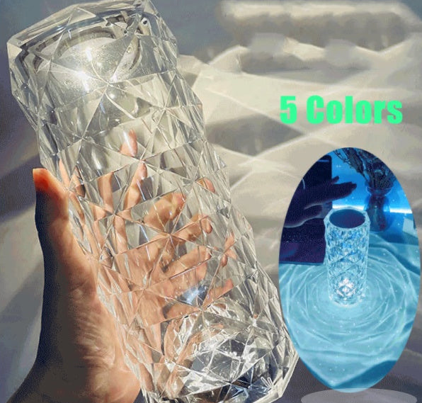 Nordic Crystal Table Lamp – USB Touch Dimming Diamond Night Light