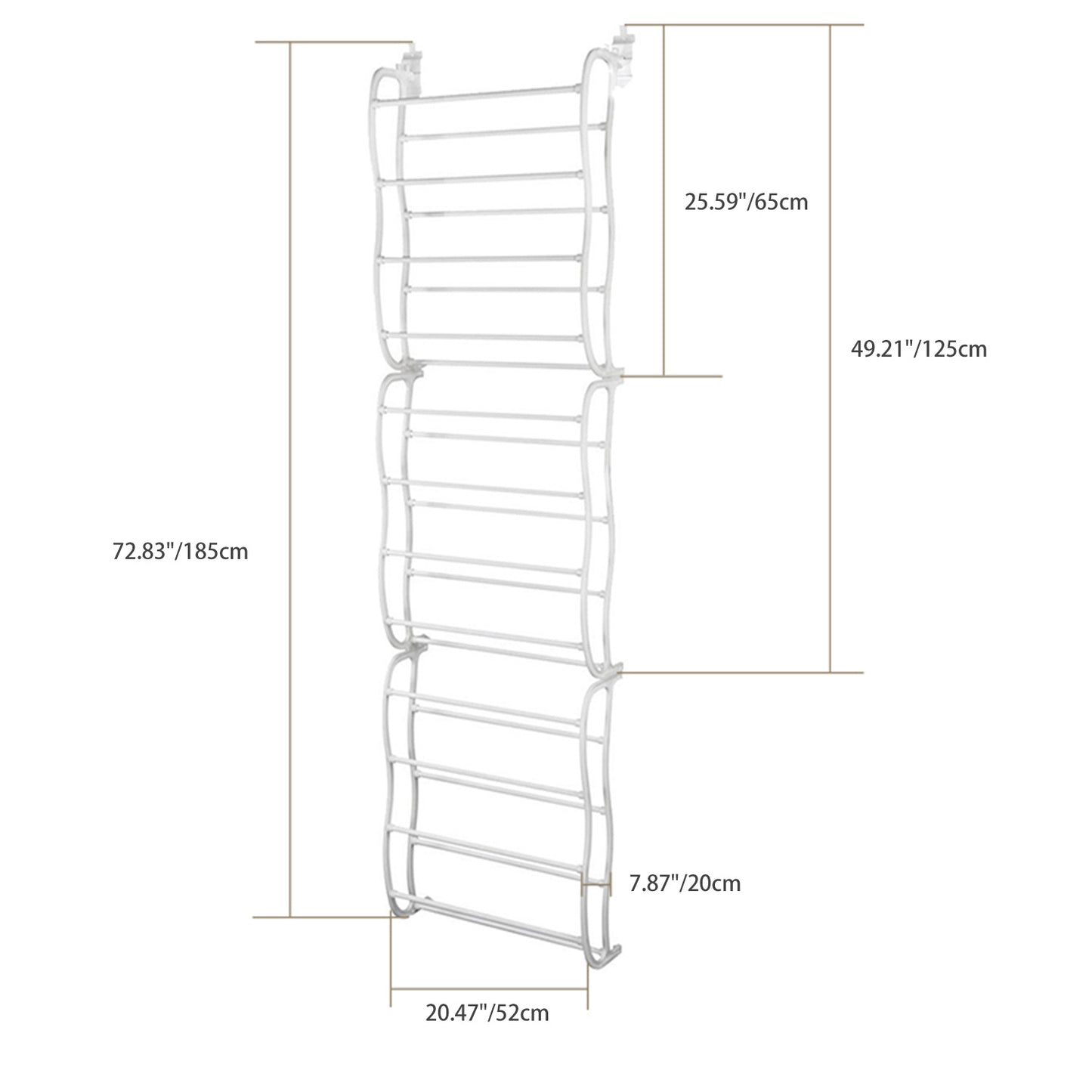36-Pair Over-the-Door Shoe Rack – 12-Layer Closet Organizer