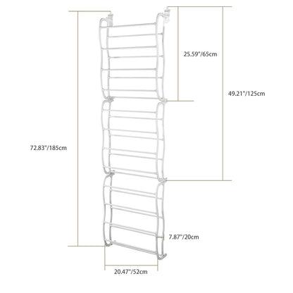 36-Pair Over-the-Door Shoe Rack – 12-Layer Closet Organizer