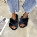 Women’s Plush Crisscross Slippers – Soft Faux-Fur Indoor Comfort