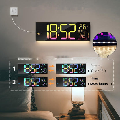 Simple Large Screen LED Wall Clock – Modern Digital Display