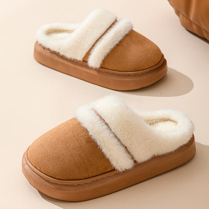 Warm Cotton Slippers – Soft Plush, Non-Slip Winter Indoor Shoes