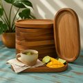 2-Piece Wooden Serving Tray Set